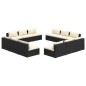 vidaXL Set de sofás de jardín 12 pzas cojines ratán sintético negro vidaXL Set de sofás de jardín 12 pzas cojines ratán sintético negro