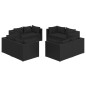 vidaXL Set de muebles de jardín 8 pzas y cojines ratán sintético negro vidaXL Set de muebles de jardín 8 pzas y cojines ratán sintético negro