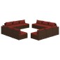 vidaXL Set muebles de jardín y cojines 12 pzas ratán sintético marrón vidaXL Set muebles de jardín y cojines 12 pzas ratán sintético marrón