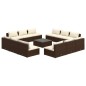 vidaXL Set muebles de jardín 13 pzas y cojines ratán sintético marrón vidaXL Set muebles de jardín 13 pzas y cojines ratán sintético marrón