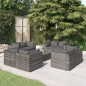 vidaXL Set de muebles de jardín 9 pzas y cojines ratán sintético gris vidaXL Set de muebles de jardín 9 pzas y cojines ratán sintético gris