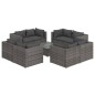vidaXL Set de muebles de jardín 9 pzas y cojines ratán sintético gris vidaXL Set de muebles de jardín 9 pzas y cojines ratán sintético gris