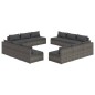 vidaXL Set de muebles de jardín 12 pzas cojines ratán sintético gris vidaXL Set de muebles de jardín 12 pzas cojines ratán sintético gris