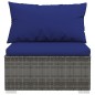vidaXL Set de muebles de jardín 12 pzas cojines ratán sintético gris vidaXL Set de muebles de jardín 12 pzas cojines ratán sintético gris