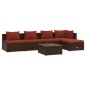 vidaXL Set muebles de jardín 6 piezas y cojines ratán sintético marrón vidaXL Set muebles de jardín 6 piezas y cojines ratán sintético marrón