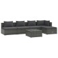 vidaXL Set de muebles de jardín 6 pzas y cojines ratán sintético gris vidaXL Set de muebles de jardín 6 pzas y cojines ratán sintético gris