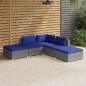 vidaXL Set de sofás de jardín 5 piezas y cojines ratán sintético gris vidaXL Set de sofás de jardín 5 piezas y cojines ratán sintético gris