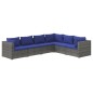 vidaXL Set de sofás de jardín 6 piezas y cojines ratán sintético gris vidaXL Set de sofás de jardín 6 piezas y cojines ratán sintético gris