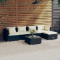 vidaXL Set de muebles de jardín 6 pzas y cojines ratán sintético negro vidaXL Set de muebles de jardín 6 pzas y cojines ratán sintético negro