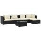 vidaXL Set de muebles de jardín 6 pzas y cojines ratán sintético negro vidaXL Set de muebles de jardín 6 pzas y cojines ratán sintético negro