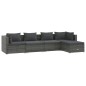 vidaXL Set de muebles de jardín 5 pzas y cojines ratán sintético gris vidaXL Set de muebles de jardín 5 pzas y cojines ratán sintético gris