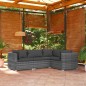 vidaXL Set muebles de jardín 4 piezas y cojines ratán sintético gris vidaXL Set muebles de jardín 4 piezas y cojines ratán sintético gris