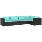 vidaXL Set de muebles de jardín 5 pzas y cojines ratán sintético negro vidaXL Set de muebles de jardín 5 pzas y cojines ratán sintético negro