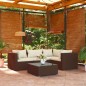 vidaXL Set muebles de jardín 5 piezas y cojines ratán sintético marrón vidaXL Set muebles de jardín 5 piezas y cojines ratán sintético marrón