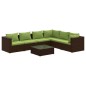 vidaXL Set muebles de jardín 7 piezas y cojines ratán sintético marrón vidaXL Set muebles de jardín 7 piezas y cojines ratán sintético marrón