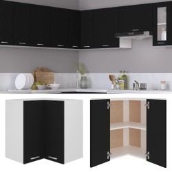 vidaXL Armario colgante esquina madera de ingeniería negro 57x57x60 cm