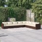 vidaXL Set muebles de jardín 8 piezas y cojines ratán sintético marrón vidaXL Set muebles de jardín 8 piezas y cojines ratán sintético marrón