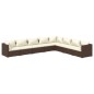 vidaXL Set muebles de jardín 8 piezas y cojines ratán sintético marrón vidaXL Set muebles de jardín 8 piezas y cojines ratán sintético marrón