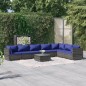 vidaXL Set de sofás de jardín 8 piezas y cojines ratán sintético gris vidaXL Set de sofás de jardín 8 piezas y cojines ratán sintético gris