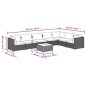 vidaXL Set de sofás de jardín 8 piezas y cojines ratán sintético gris vidaXL Set de sofás de jardín 8 piezas y cojines ratán sintético gris