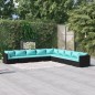 vidaXL Set de muebles de jardín 9 pzas y cojines ratán sintético negro vidaXL Set de muebles de jardín 9 pzas y cojines ratán sintético negro