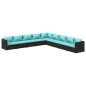 vidaXL Set de muebles de jardín 9 pzas y cojines ratán sintético negro vidaXL Set de muebles de jardín 9 pzas y cojines ratán sintético negro