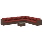 vidaXL Set muebles de jardín 9 piezas y cojines ratán sintético marrón vidaXL Set muebles de jardín 9 piezas y cojines ratán sintético marrón