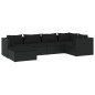 vidaXL Set de muebles de jardín 6 pzas y cojines ratán sintético negro vidaXL Set de muebles de jardín 6 pzas y cojines ratán sintético negro