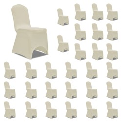 vidaXL Funda de silla elástica crema 30 unidades