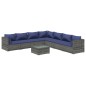 vidaXL Set de sofás de jardín 8 piezas y cojines ratán sintético gris vidaXL Set de sofás de jardín 8 piezas y cojines ratán sintético gris