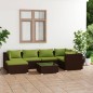 vidaXL Set muebles de jardín 7 piezas y cojines ratán sintético marrón vidaXL Set muebles de jardín 7 piezas y cojines ratán sintético marrón