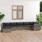 vidaXL Set de muebles de jardín 7 pzas y cojines ratán sintético gris vidaXL Set de muebles de jardín 7 pzas y cojines ratán sintético gris