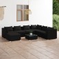 vidaXL Set de muebles de jardín 8 pzas y cojines ratán sintético negro