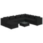 vidaXL Set de muebles de jardín 8 pzas y cojines ratán sintético negro