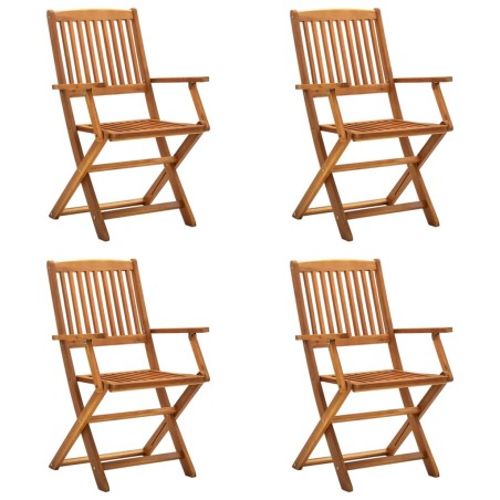 vidaXL Sillas de jardín plegables 4 unidades madera maciza de acacia 