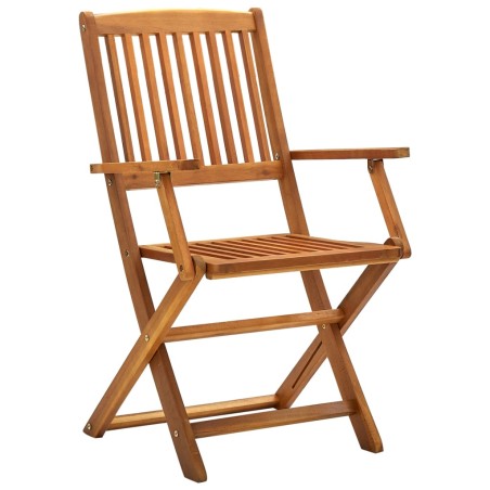 vidaXL Sillas de jardín plegables 4 unidades madera maciza de acacia 