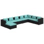 vidaXL Set de muebles de jardín 8 pzas y cojines ratán sintético negro vidaXL Set de muebles de jardín 8 pzas y cojines ratán sintético negro
