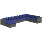 vidaXL Set de sofás de jardín 8 piezas y cojines ratán sintético gris vidaXL Set de sofás de jardín 8 piezas y cojines ratán sintético gris
