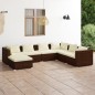 vidaXL Set muebles de jardín 7 piezas y cojines ratán sintético marrón vidaXL Set muebles de jardín 7 piezas y cojines ratán sintético marrón
