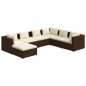 vidaXL Set muebles de jardín 7 piezas y cojines ratán sintético marrón vidaXL Set muebles de jardín 7 piezas y cojines ratán sintético marrón