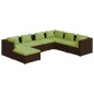 vidaXL Set muebles de jardín 7 piezas y cojines ratán sintético marrón vidaXL Set muebles de jardín 7 piezas y cojines ratán sintético marrón