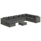 vidaXL Set de muebles de jardín 9 pzas y cojines ratán sintético gris vidaXL Set de muebles de jardín 9 pzas y cojines ratán sintético gris