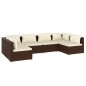 vidaXL Set muebles de jardín 6 piezas y cojines ratán sintético marrón vidaXL Set muebles de jardín 6 piezas y cojines ratán sintético marrón