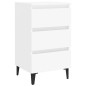 vidaXL Mesita de noche con patas de metal blanco 40x35x69 cm