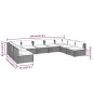 vidaXL Set de muebles de jardín 9 pzas y cojines ratán sintético gris vidaXL Set de muebles de jardín 9 pzas y cojines ratán sintético gris