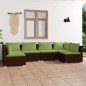 vidaXL Set muebles de jardín 6 piezas y cojines ratán sintético marrón vidaXL Set muebles de jardín 6 piezas y cojines ratán sintético marrón