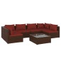 vidaXL Set muebles de jardín 7 piezas y cojines ratán sintético marrón vidaXL Set muebles de jardín 7 piezas y cojines ratán sintético marrón