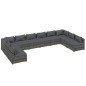 vidaXL Set de muebles de jardín 10 pzas y cojines ratán sintético gris vidaXL Set de muebles de jardín 10 pzas y cojines ratán sintético gris