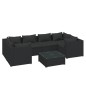 vidaXL Set de muebles de jardín y cojines 7 pzas ratán sintético negro vidaXL Set de muebles de jardín y cojines 7 pzas ratán sintético negro