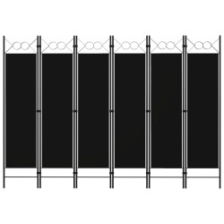 vidaXL Biombo divisor de 6 paneles negro 240x180 cm